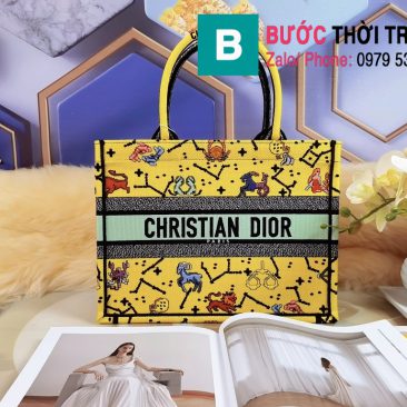 Túi xách Dior tote 36.5cm màu vàng (1)