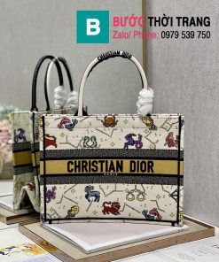 Túi xách Dior tote size 36.5cm màu trắng họa tiết chòm sao (1)