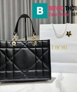 Túi xách Dior Essential siêu cấp thể tote da dê màu đen size 36cm