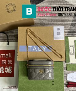 Túi Gucci GG Matelassé top handle mini màu xanh nhạt size 16cm - 723770