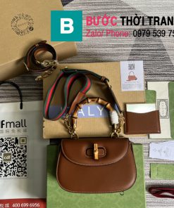 Túi quai trúc Gucci Bamboo 1947 small màu nâu size 21cm - 675797