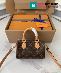 Túi xách Nano Speedy Monogram siêu cấp, vip màu nâu size 16cm - LV M81085