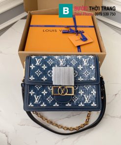Túi đeo vai LV Dauphine siêu cấp màu xanh size 25cm - M59631