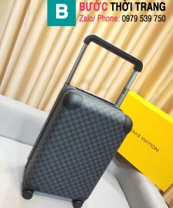 Vali LV size 20 in (size cabin) du lịch họa tiết caro màu xanh đen - M23203