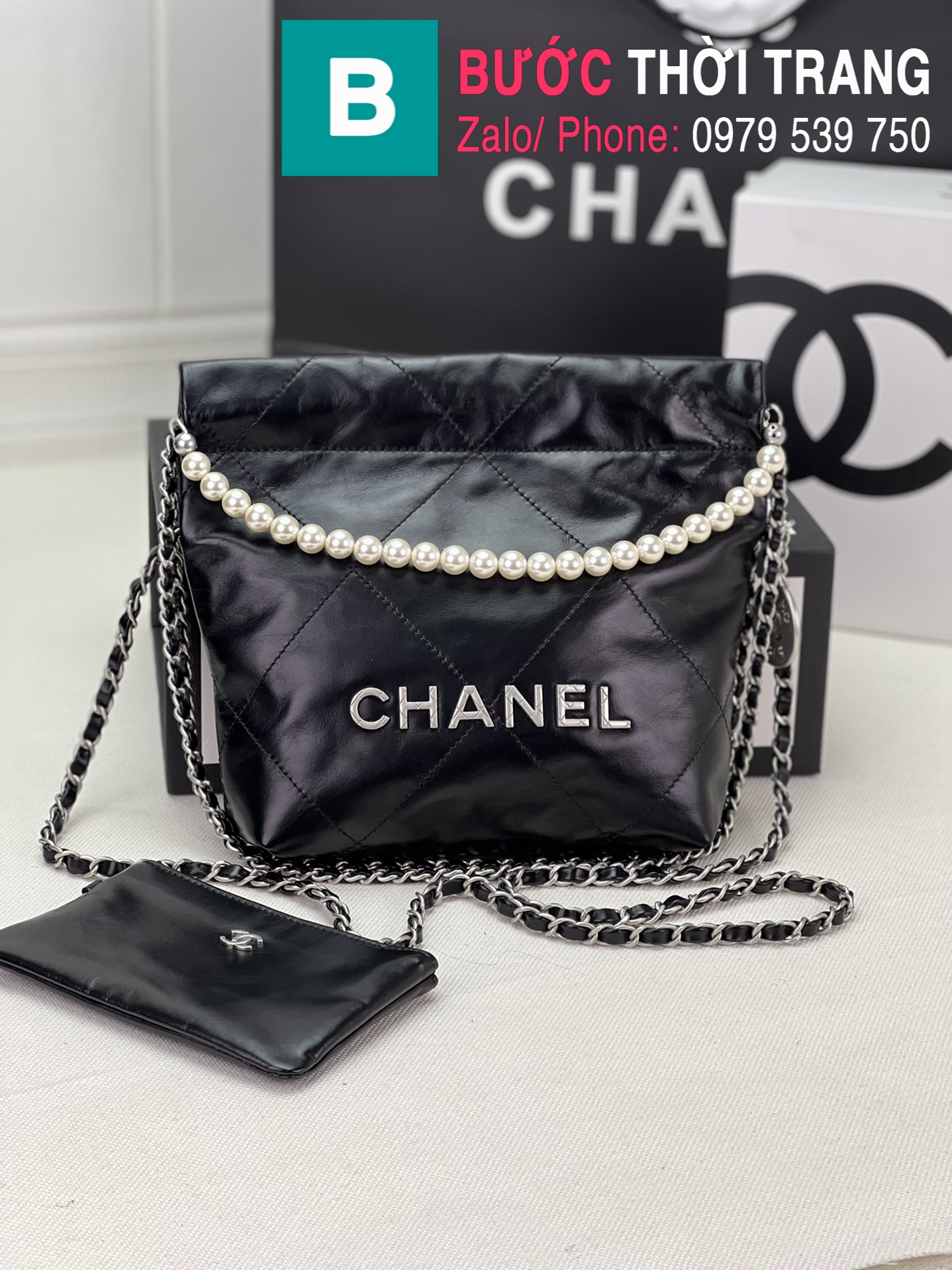 Túi Chanel Mini dây ngọc trai Box VIP 11 5064