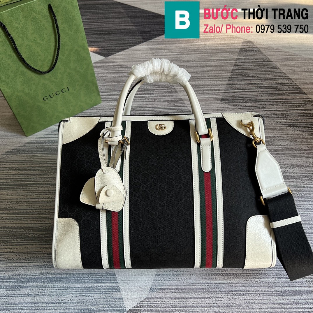 Túi xách Gucci Large Satchel Bag siêu cấp da bê màu đen trắng size 40cm –  Túi Xách Nữ, Túi Xách Đẹp, Túi Xách Giày Dép Nữ – Bước Thời Trang