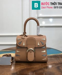 Túi xách Delvaux cao cấp da bê size 20cm màu nâu đồng