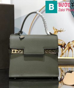 Túi xách Delvaux tempete cao cấp da bê size 21.5m màu rêu