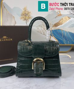 Túi xách Delvaux - Brillant cao cấp da ca sấu size 20cm màu xanh