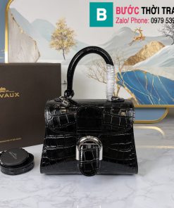 Túi xách Delvaux - Brillant cao cấp da ca sấu size 20cm màu đen