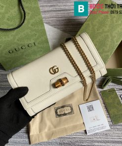 Túi Gucci Diana chain wallet siêu cấp da bê màu trắng size 19cm