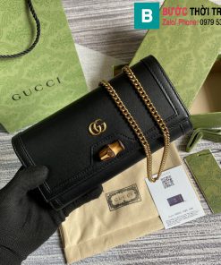 Túi Gucci Diana chain wallet siêu cấp da bê màu đen size 19cm