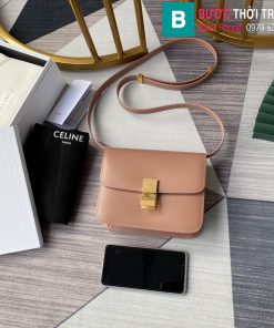 Túi Xách Celine Medium Classic In Red siêu cấp da bê màu hồng nude size 24cm