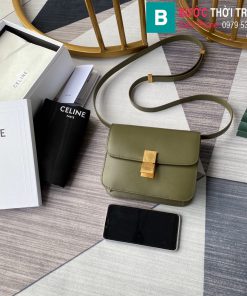 Túi Xách Celine Medium Classic In Red siêu cấp da bê màu rêu size 24cm