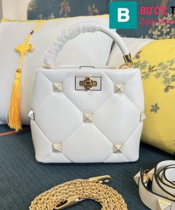 Túi Xách Valentino Small Roman Stud siêu cấp da bê màu trắng size 21cm