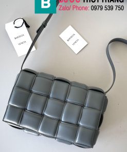 Túi xách Bottega Veneta Cassette bag cao cấp da bê màu xanh xám size 26cm
