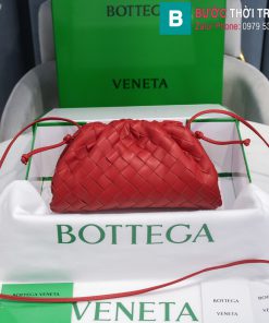 Túi xách Bottega Veneta the pouch cao cấp da bê màu đỏ size 23cm