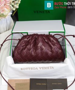 Túi xách Bottega Veneta the pouch cao cấp da bê màu tím size 23cm