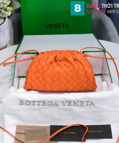 Túi xách Bottega Veneta the pouch cao cấp da bê màu cam size 23cm