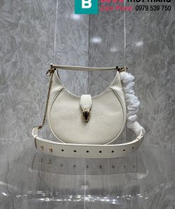 Túi xách Bvlgari Serpenti Ellipes siêu cấp da bê màu trắng size 25.5cm