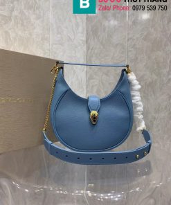 Túi xách Bvlgari Serpenti Ellipes siêu cấp da bê màu xanh size 25.5cm