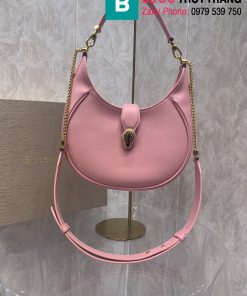 Túi xách Bvlgari Serpenti Ellipes siêu cấp da bê màu hồng size 25.5cm