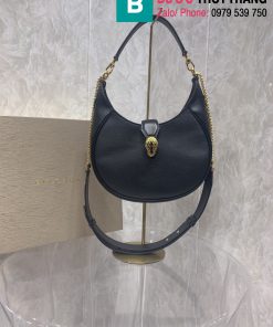 Túi xách Bvlgari Serpenti Ellipes siêu cấp da bê màu đen size 25.5cm