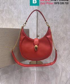 Túi xách Bvlgari Serpenti Ellipes siêu cấp da bê màu đỏ size 25.5cm
