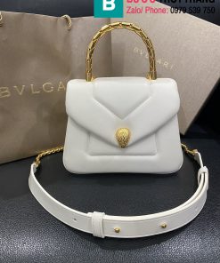Túi xách Bvlgari Serpenti Reverse siêu cấp da bê màu trắng size 20cm