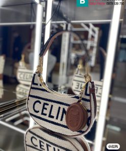 Túi xách Celine Ava siêu cấp bê màu trắng kẻ đen size 24cm