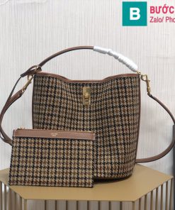 Túi Xách Celine Teen Bucket siêu cấp canvas màu nâu size 23cm
