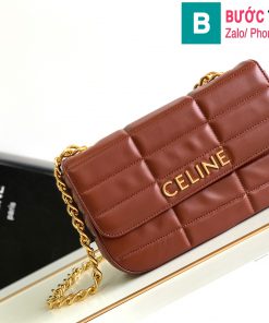 Túi xách Celine Matelasse Monochrome siêu cấp bê màu nâu bò size 24cm