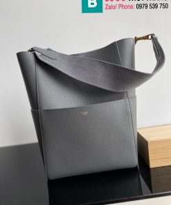 Túi xách Celine Sangle Seau siêu cấp bê màu xanh xám size 23cm