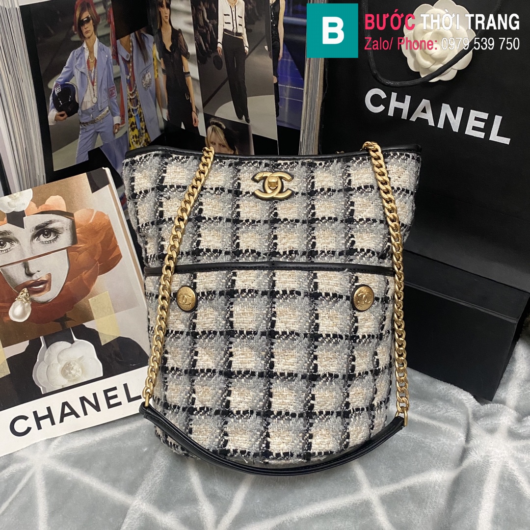 Túi xách Chanel tweed hobo maix (1)