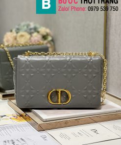 Túi xách Dior Caro siêu cấp da bê màu xanh xám size 28cm