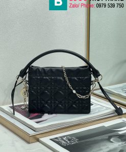 Túi xách Dior Lady siêu cấp da bê màu đen size 19cm