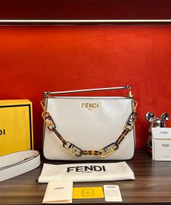 Túi xách Fendi siêu cấp da bê màu trắng size 35cm
