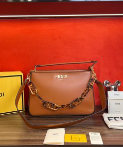 Túi xách Fendi siêu cấp da bê màu nâu bò size 35cm