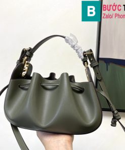 Túi xách Fendi dây rút siêu cấp da bê màu xanh rêu size 24cm