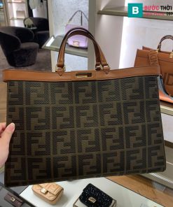 Túi xách Fendi Peekaboo X-tote siêu cấp canvas màu đen size 40cm