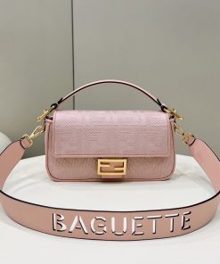 Túi xách Fendi Baguette siêu cấp da bê màu hồng size 26cm