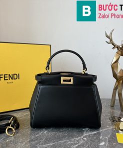 Túi xách Fendi Peekaboo siêu cấp da cừu màu đen size 23cm