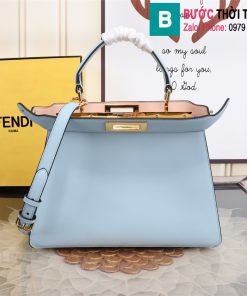 Túi xách Fendi peekaboo siêu cấp da bê màu xanh size 33cm