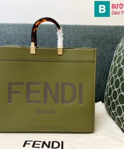 Túi xách Fendi tote sunshine siêu cấp da bê màu rêu size 36cm