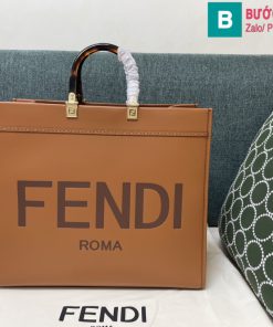 Túi xách Fendi tote sunshine siêu cấp da bê màu nâu bò size 36cm