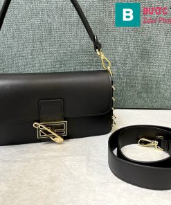 Túi xách Fendi x Versace Baguette siêu cấp da bê màu đen size 28cm