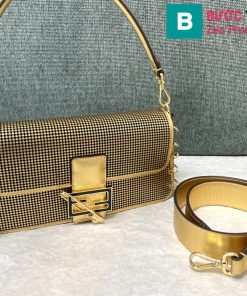 Túi xách Fendi x Versace Baguette siêu cấp da bê màu vàng size 28cm
