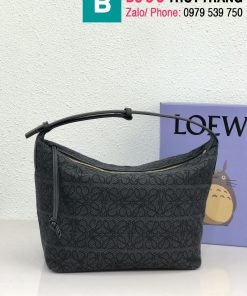 Túi xách Loewe Cubi Anagram siêu cấp canvas màu đen size 27cm