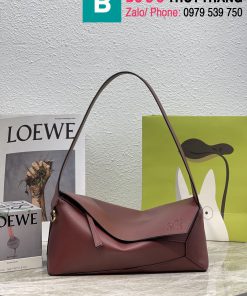 Túi xách Loewe Puzzle hobo siêu cấp da bê màu đỏ thẫm size 29cm