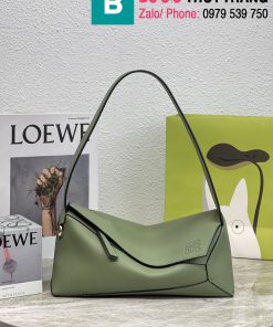Túi xách Loewe Puzzle hobo siêu cấp da bê màu xanh rêu size 29cm